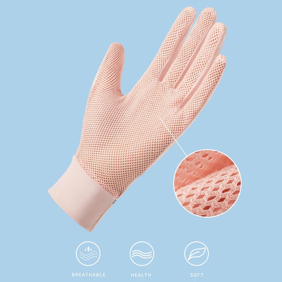 Găng Tay Silicone Chống Nắng/Tia UV Thoáng Khí Cho Nữ Khi Chạy Xe/Tập Thể Thao