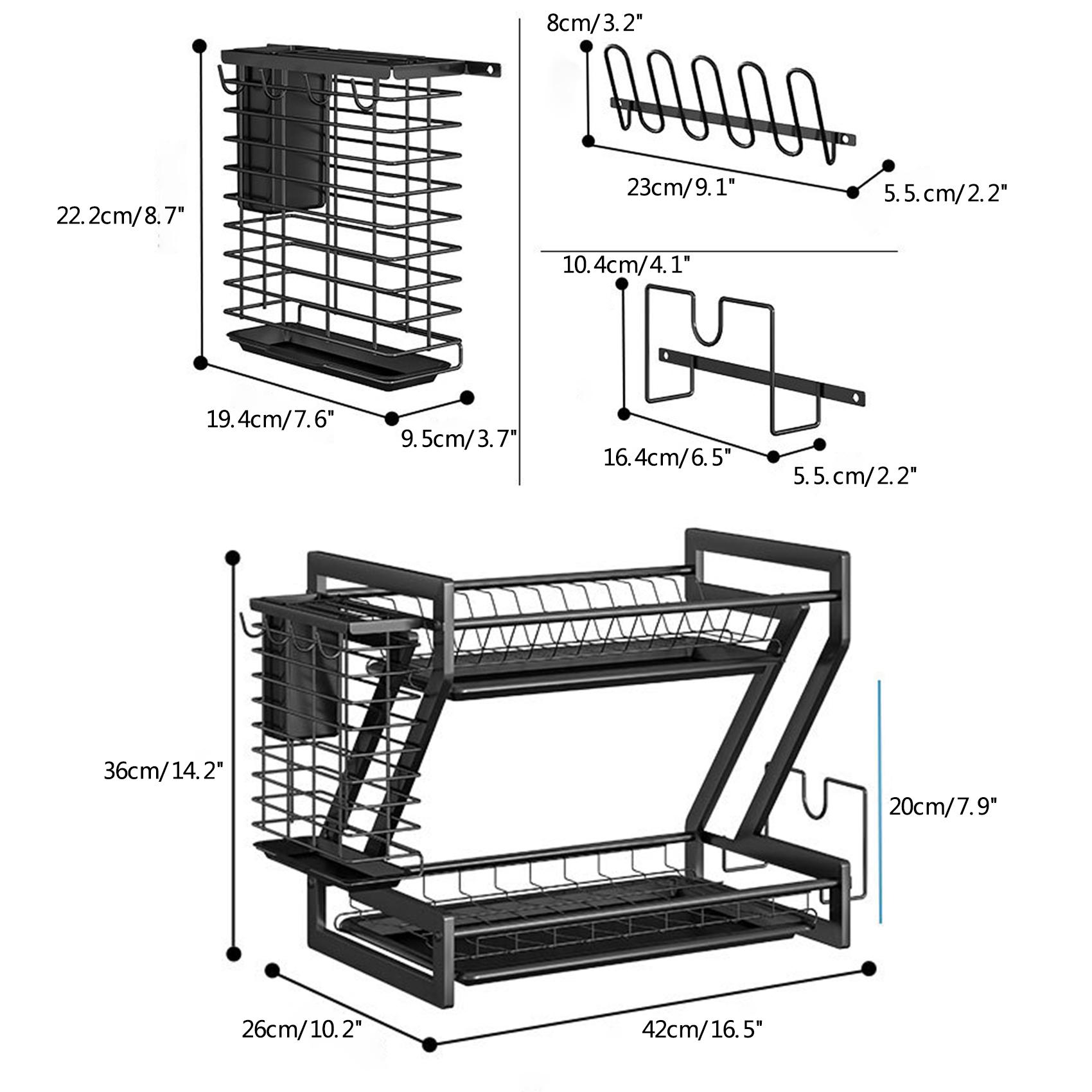 Giá đỡ của bồn rửa mặt, bồn rửa chén 2 tầng bằng thép carbon tiện lợi trong nhà bếp