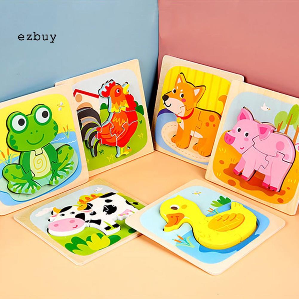 Bảng Gỗ Xếp Hình 3d Hình Động Vật Cho Bé