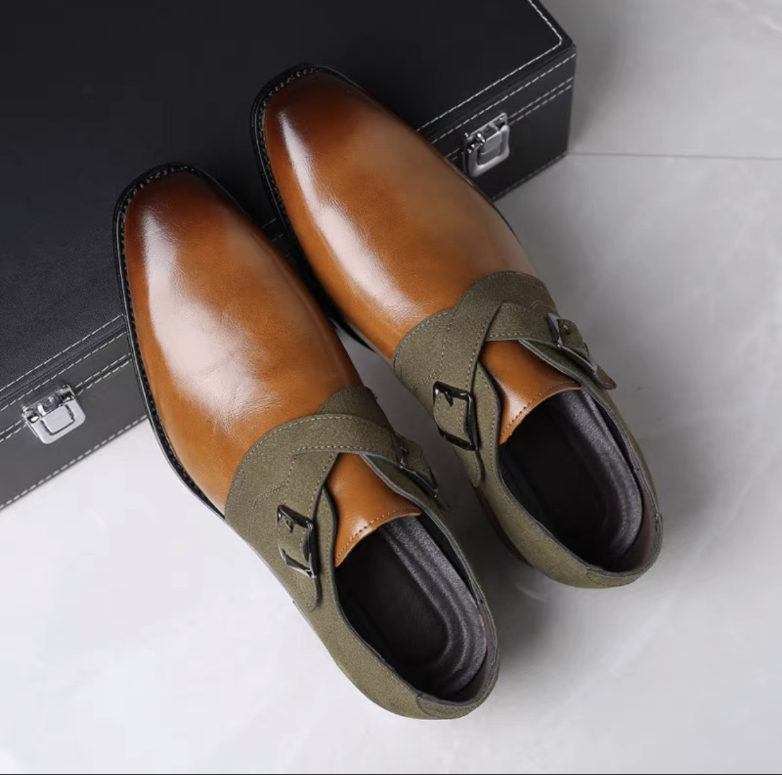 Giày Tây Nam Da Mềm, Đế Gỗ Cao Cấp - Special Monkstrap Phong Cách Lịch Lãm, Thanh Lịch - BRC112201