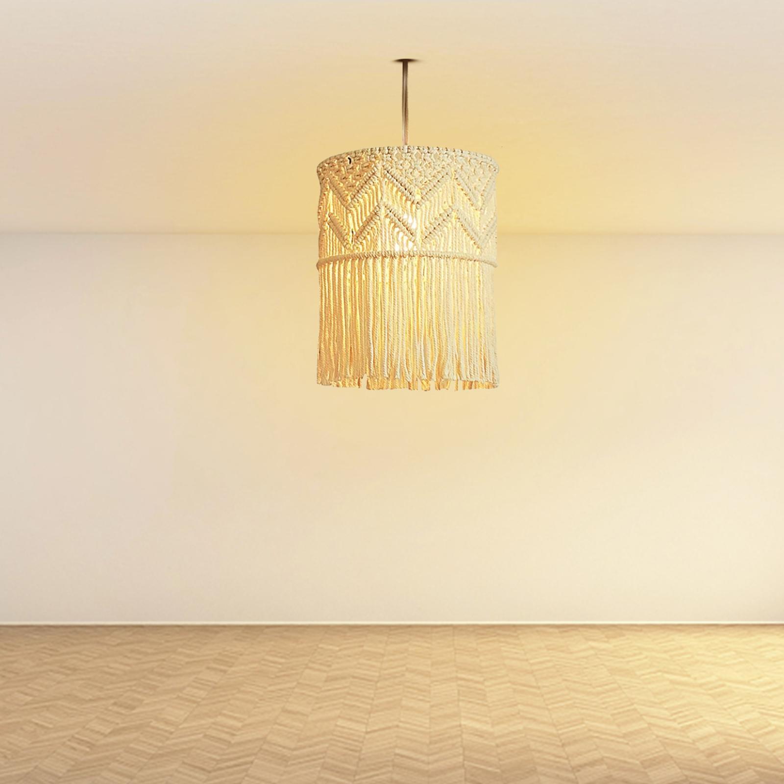 Handwoven Macrame Pendant Lamp Chic Bedroom Lamp
