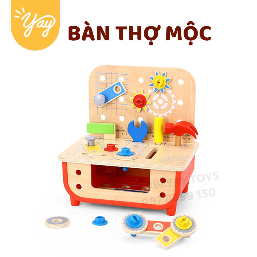 Mô Hình Gỗ Bàn Thợ Mộc Cho Bé  2+ - Tooky toy