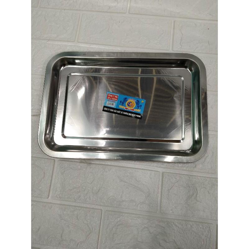 Khay inox nông chữ nhật 3 size - hàng đẹp giá tốt