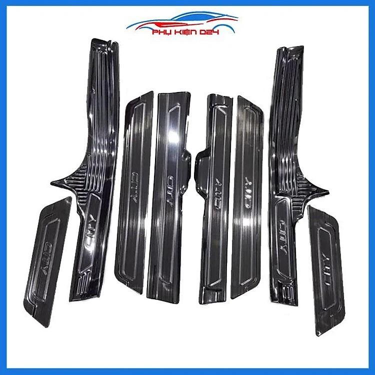 Nẹp bước chân, Ốp bậc cửa trong + ngoài INOX/Titan HONDA CITY đời 2019-2023, Hàng Cao Cấp