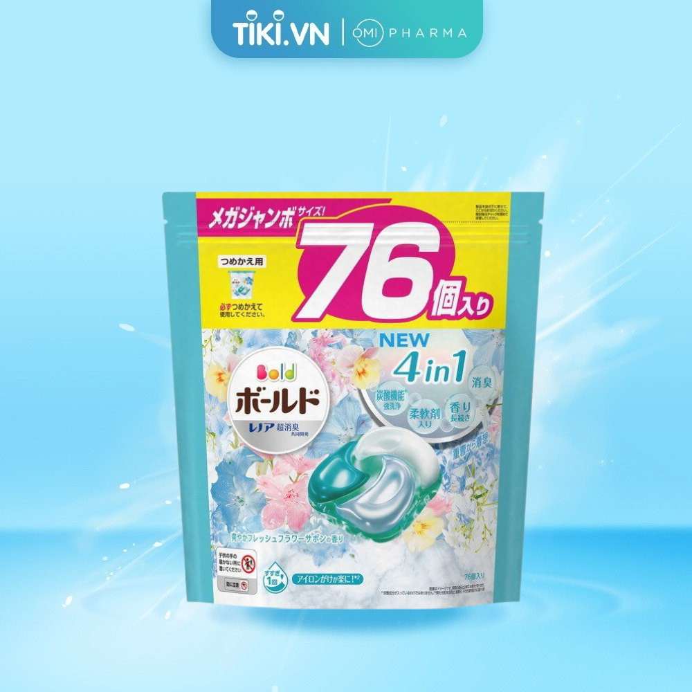 VIÊN GIẶT XẢ BOLD GEL BALL 4D P&G HƯƠNG HOA TƯƠI MÁT