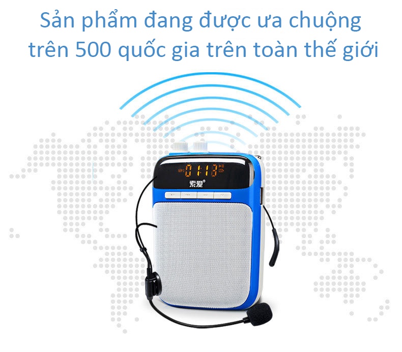 Máy trợ giảng có dây cao cấp SOAIY S-318 AZONE + Tặng kèm Micro không dây tiện dụng