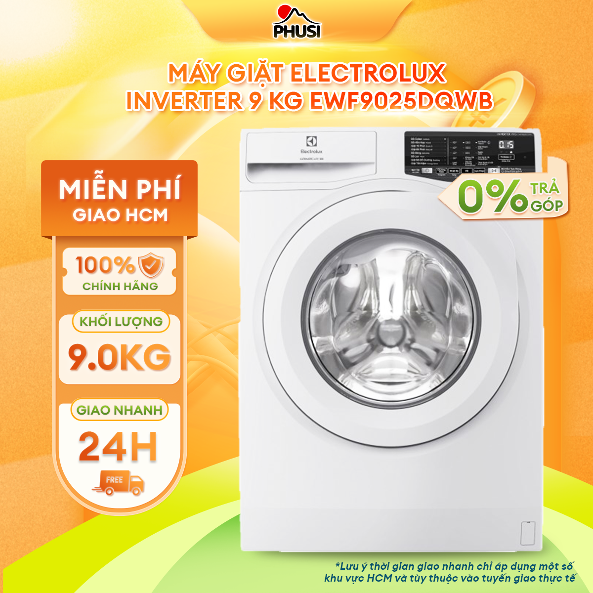 Máy giặt Electrolux UltimateCare 100 Inverter 9 kg EWF9025DQWB - Hàng chính hãng - Giao HCM và 1 số tỉnh thành