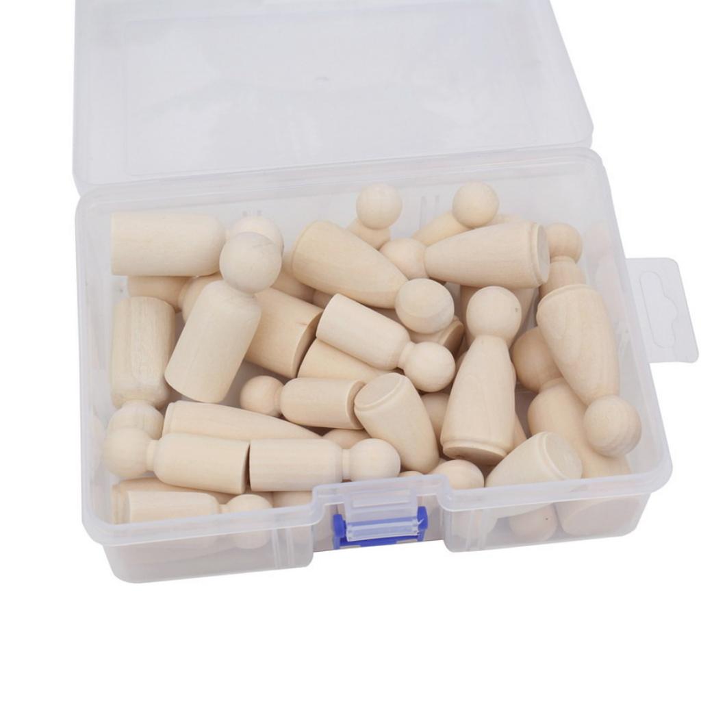 30PCS Blank Wooden Peg Family People Peg Dolls Crafts DIY Toys