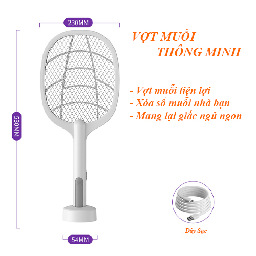 Vợt bắt muỗi kiểu mới hiệu quả có khay đựng sạch sẽ