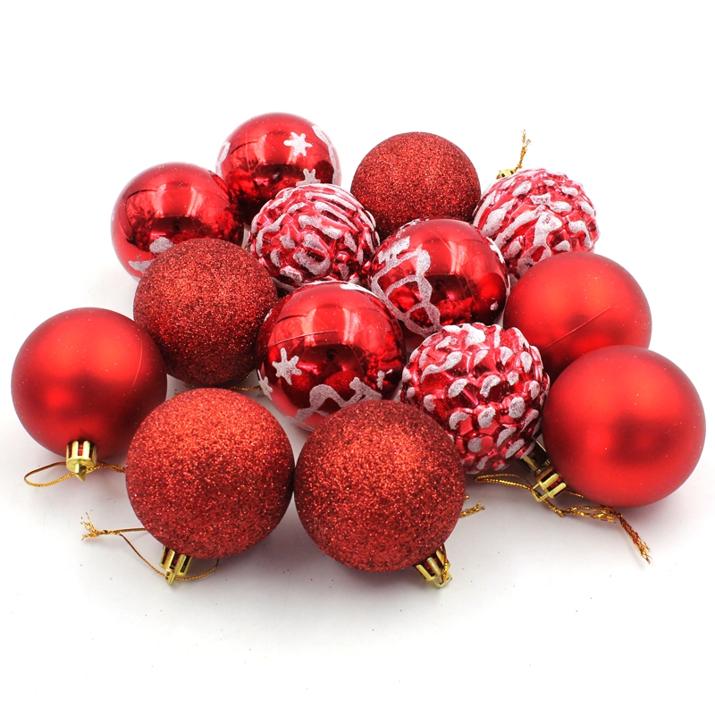 Hộp 30 Trái Châu Trang Trí Noel - Mẫu 1 - Màu Đỏ