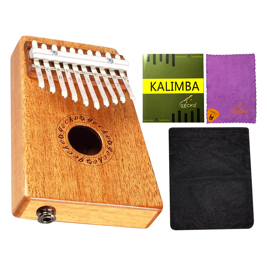 Đàn Kalimba Gecko 10 Phím Gỗ Mahogany K10MEQ (Có EQ) Kèm Kèn Kazoo