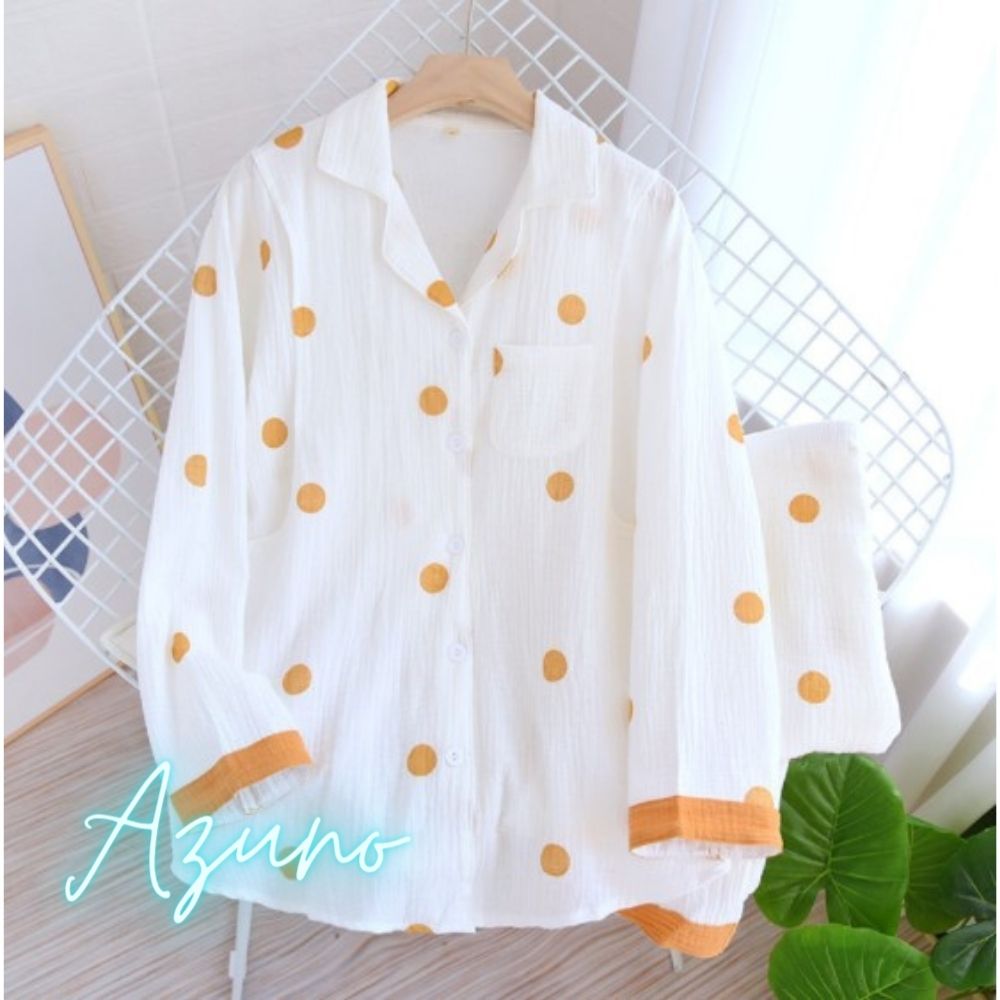 Đồ bộ, Pyjama Bầu Và Sau Sinh Dài Tay Azuno BZ185 Chất Liệu Đũi Cao Cấp Mặc Bốn Mùa Mát Mẻ