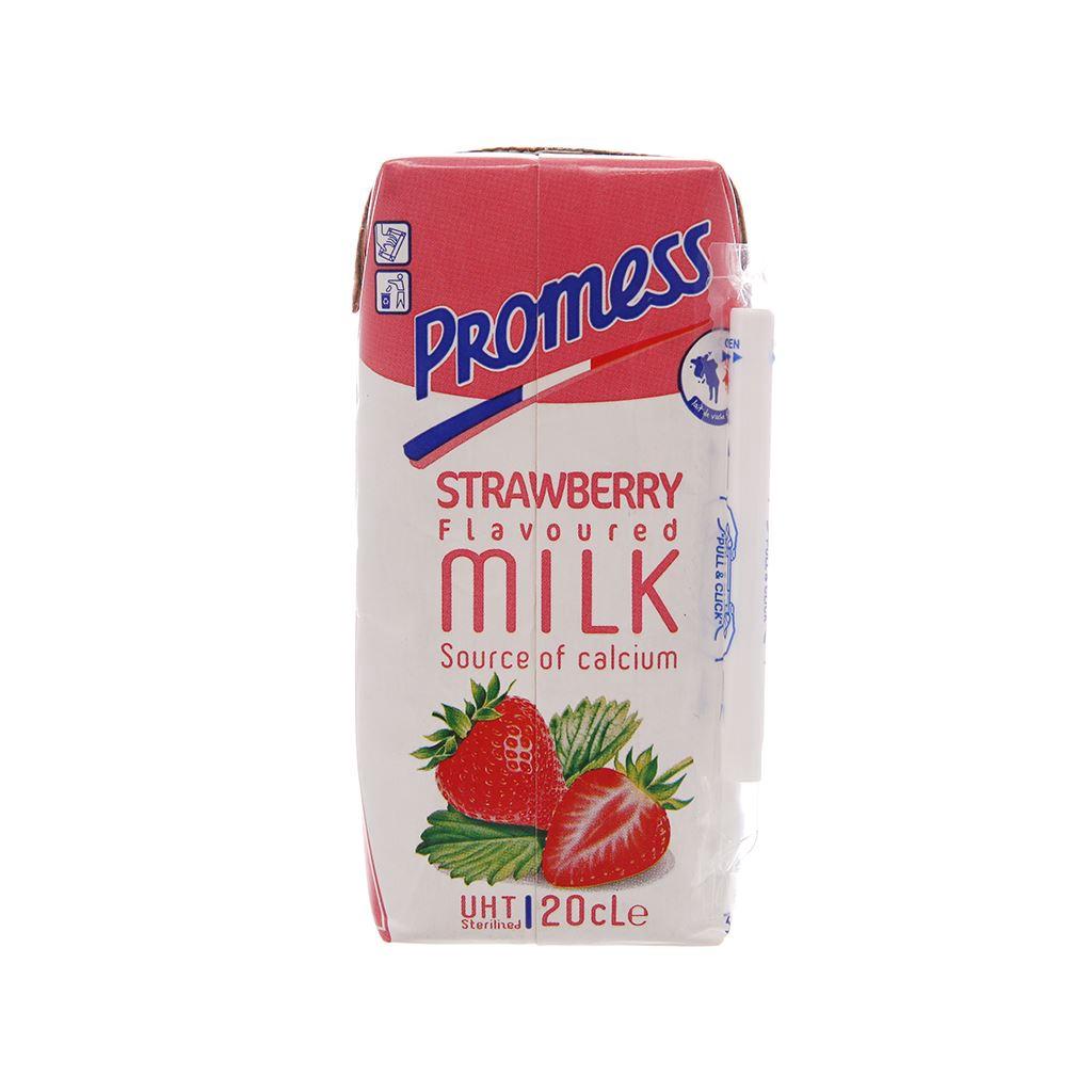 Sữa Tươi Vị Dâu Promess 200ml - Nhập Khẩu Pháp