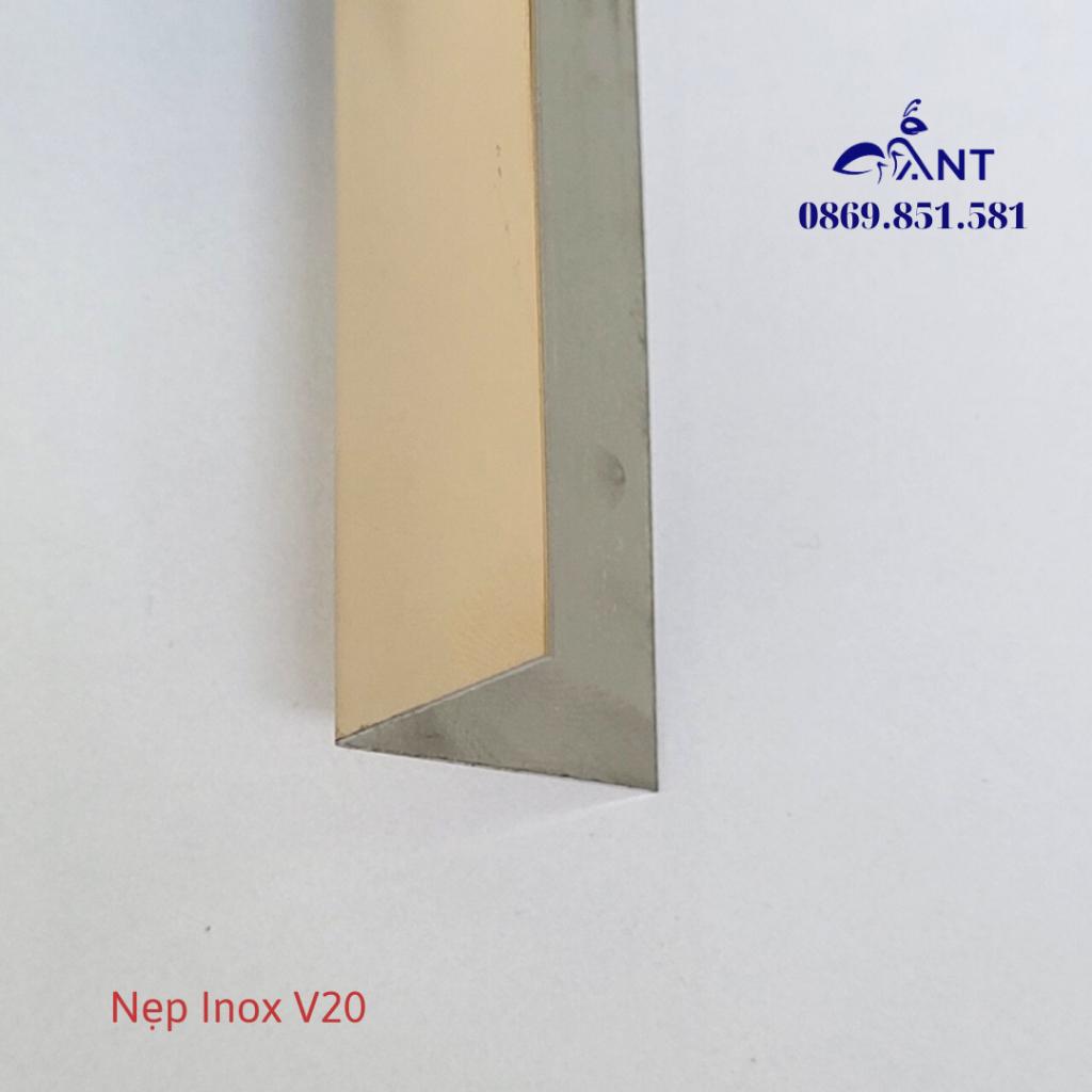 Nẹp Inox V20 Đen Gương, nẹp ốp góc tường, nẹp ốp cầu thang, nẹp trang trí, dày 0.4, thanh dài 2m7 hoặc thanh dài 3m