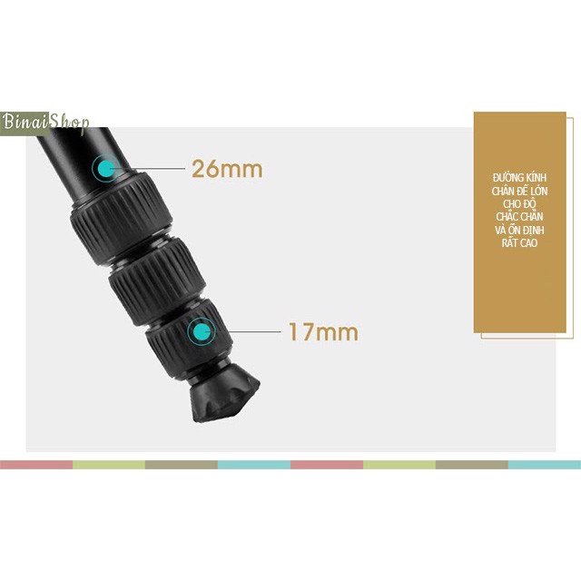 Weifeng WF-6620A - Chân Đế Tripod Máy Ảnh (1.6m)- Hàng chính hãng