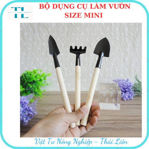 Bộ dụng cụ làm vườn 3 món mini, Bộ dụng cụ 3 món tiện lợi dễ sử dụng phù hợp cho bé làm vườn.