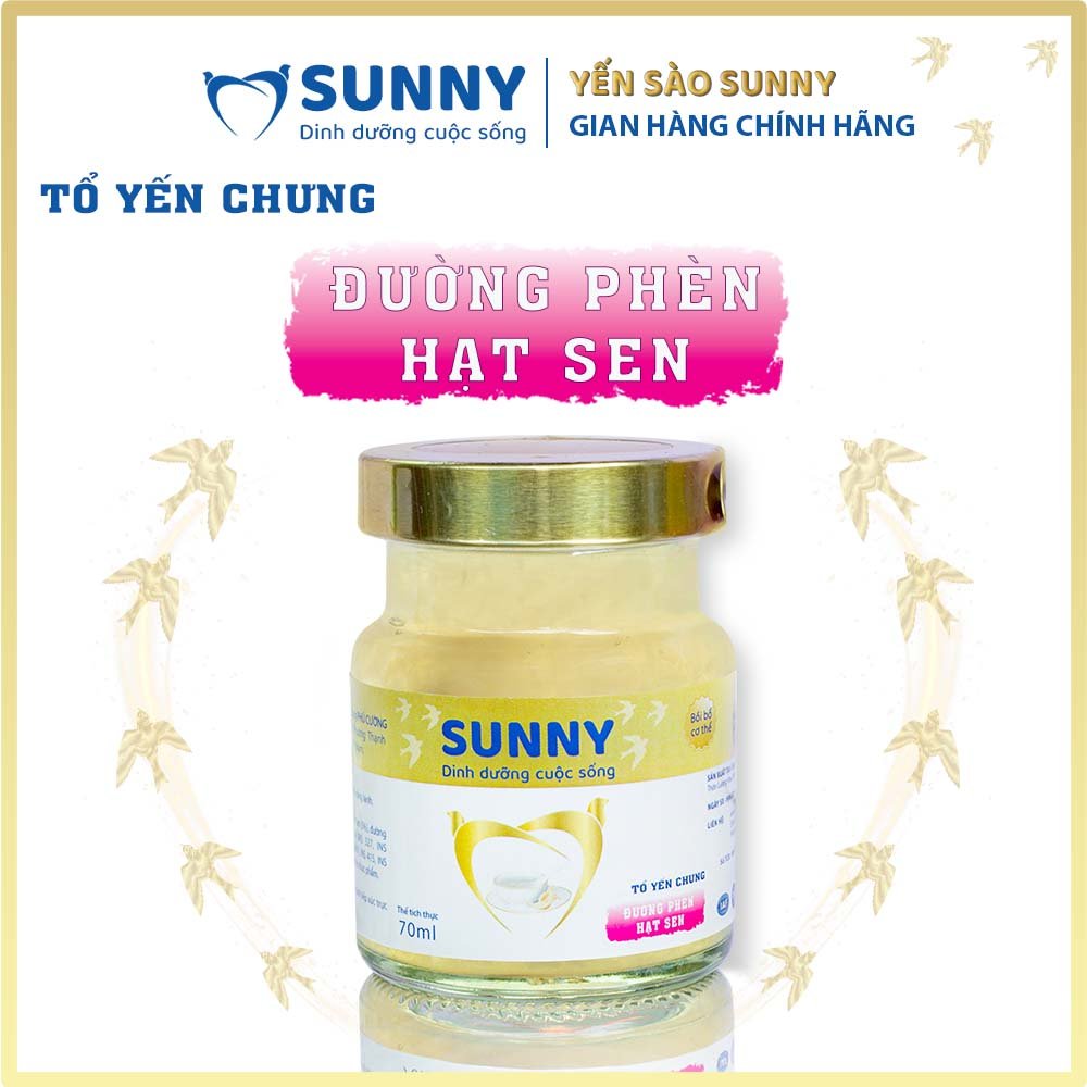 [1 hũ] Yến hạt sen - Yến Sào Khánh Hòa chưng sẳn - 25% Yến thô - 70ml/hũ - Yến sào SUNNY