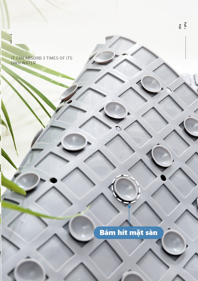 Thảm nhà tắm hình ô vuông, miếng lót chân bằng nhựa TPE chống trơn trượt bảo vệ an toàn
