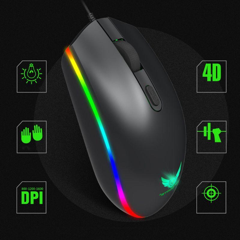 Chuột Quang Chơi Game Có Dây H.S.V Rgb Chuyên Nghiệp Cho Pc Laptop Notebook