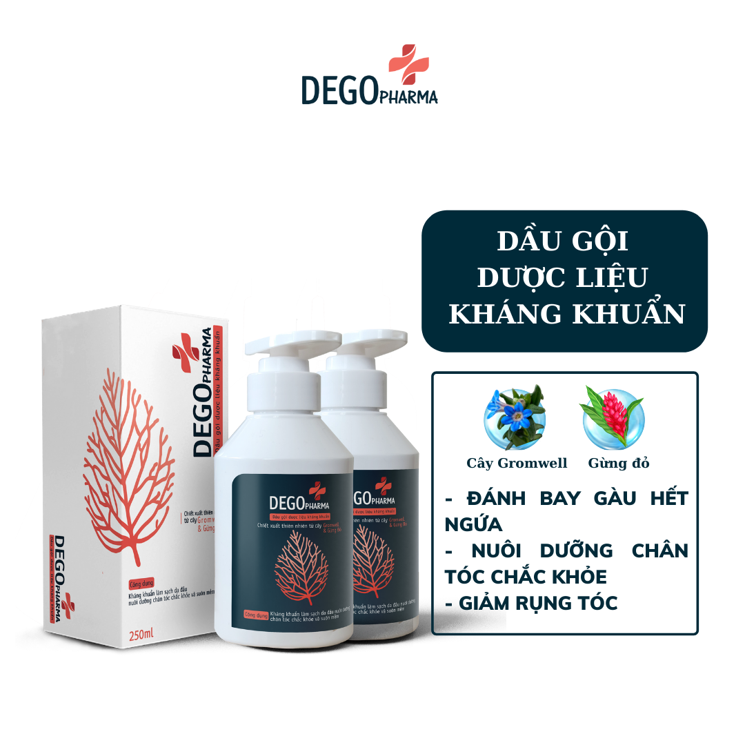 Combo 2 Dầu Gội Gừng DEGO PHARMA 250ml - Giảm Rụng Tóc - Phục Hồi &amp; Kích Thích Tóc Mọc Nhanh