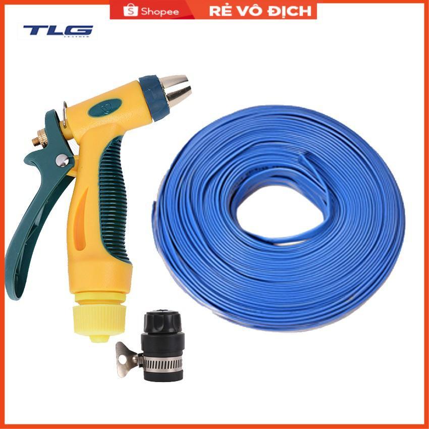 Bộ dây vòi xịt nước rửa xe,tưới cây tăng áp 3 lần 20m (nối nhựa đen 713-2)