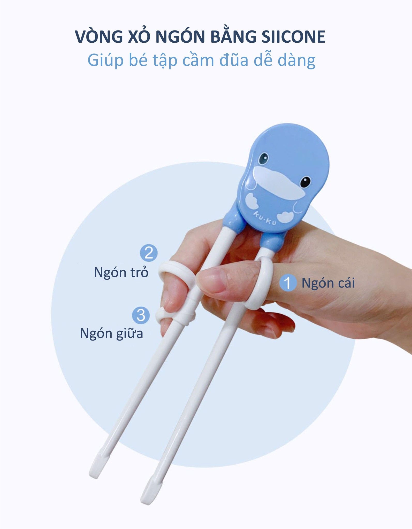 BỘ ĐŨA XỎ NGÓN CHO BÉ TẬP ĂN KUKU KU3038 - 2 YEARS UP