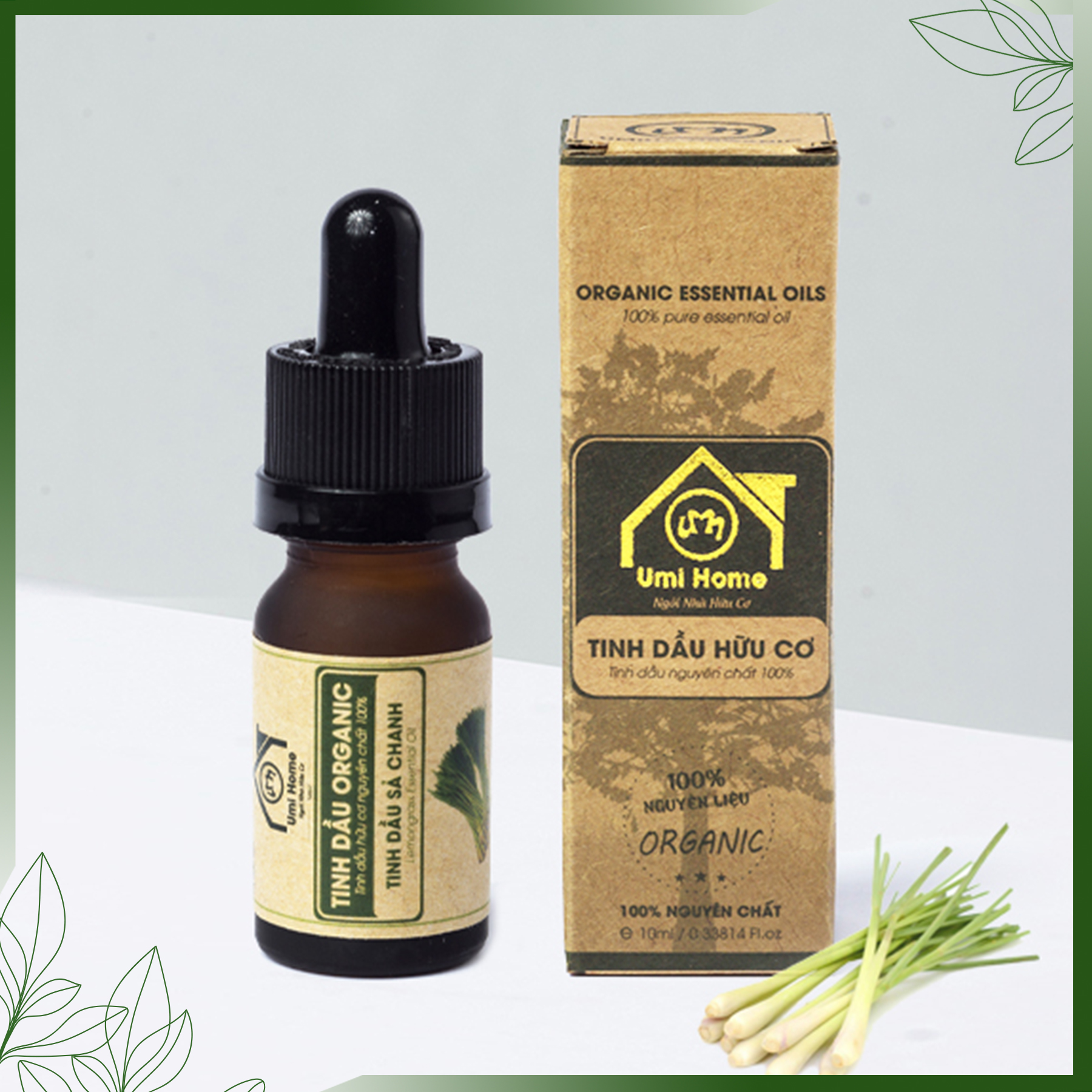 Tinh Dầu Sả Chanh Nguyên Chất UMIHOME  | Lemongrass Essential Oil 100% Organic