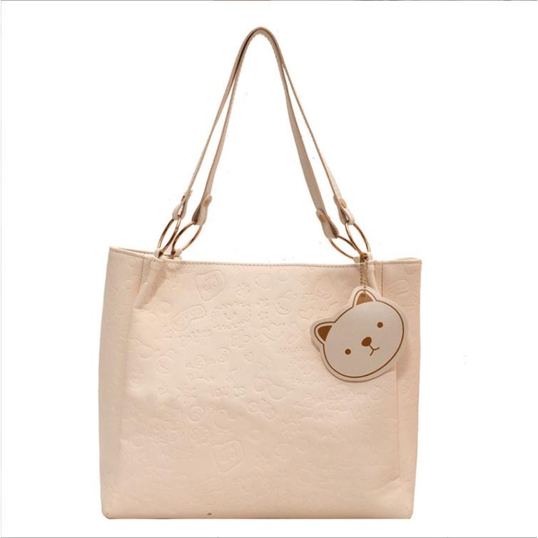 Túi tote nữ da đeo vai họa tiết cute dập nổi BAG U TOTEDN15