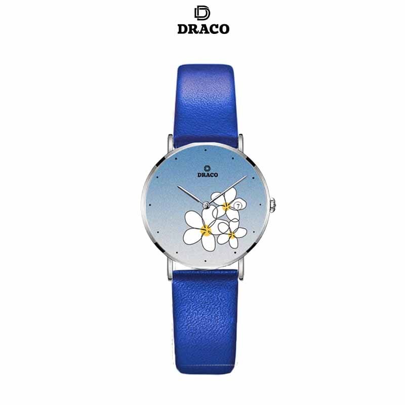 Đồng Hồ Nữ Sang Trọng DRACO D22-STN01 “Flower Garden” Xanh Da Xanh