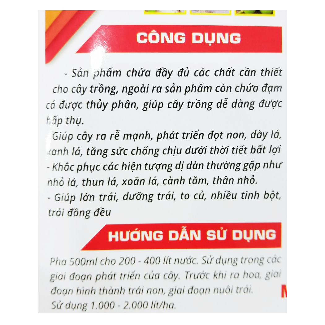 Phân bón VIGAMI ZINSUPER đạm cá 500ML