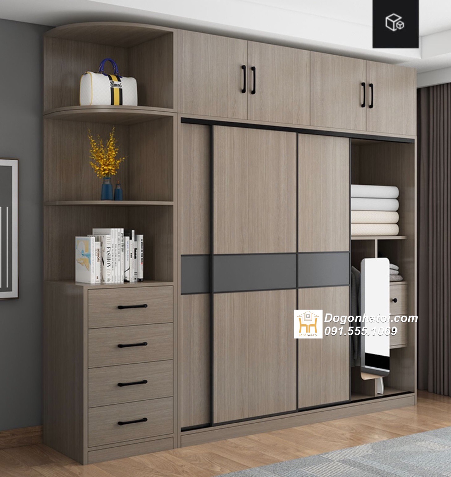 Tủ quần áo của lùa 4 cánh hiện đại C2m4 x D2m4 - TA252
