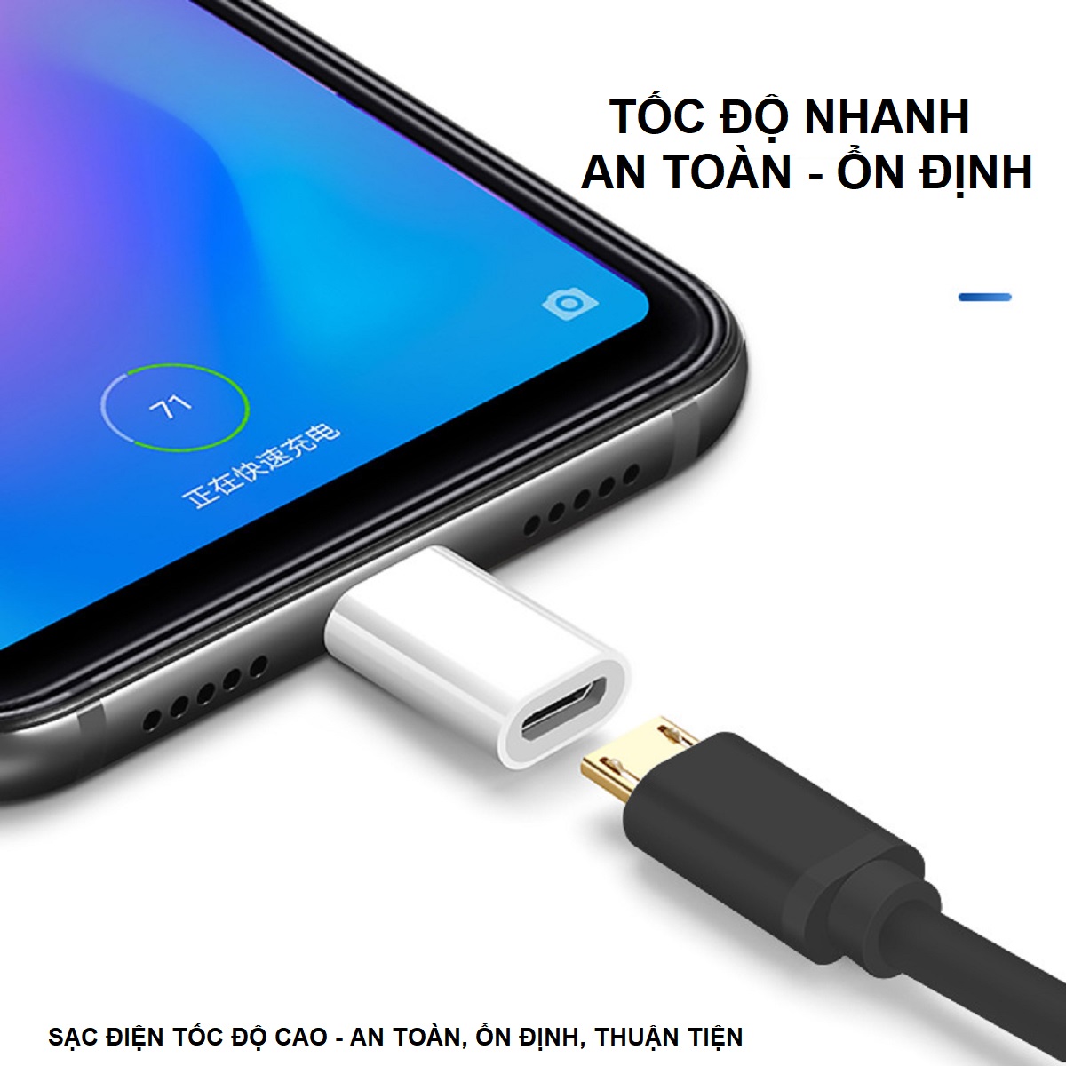 Đầu Chuyển Đổi USB Type C Sang Cổng Micro USB Màu Trắng