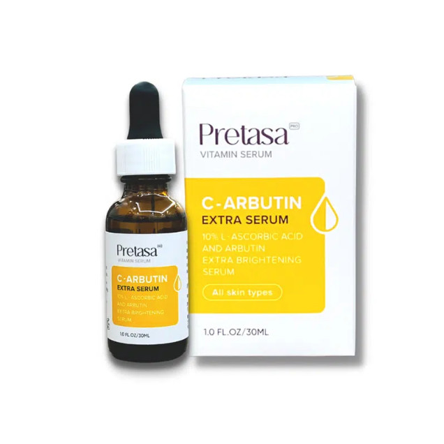 Serum Sáng da mờ thâm SKINAVIS - PRETASA vitamin C Arbutin Extra Serum - Hàng Chính Hãng