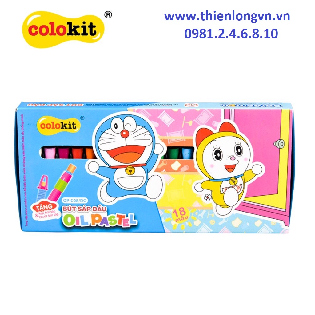 Sáp dầu 18 màu Colokit Doraemon OP-C08/DO