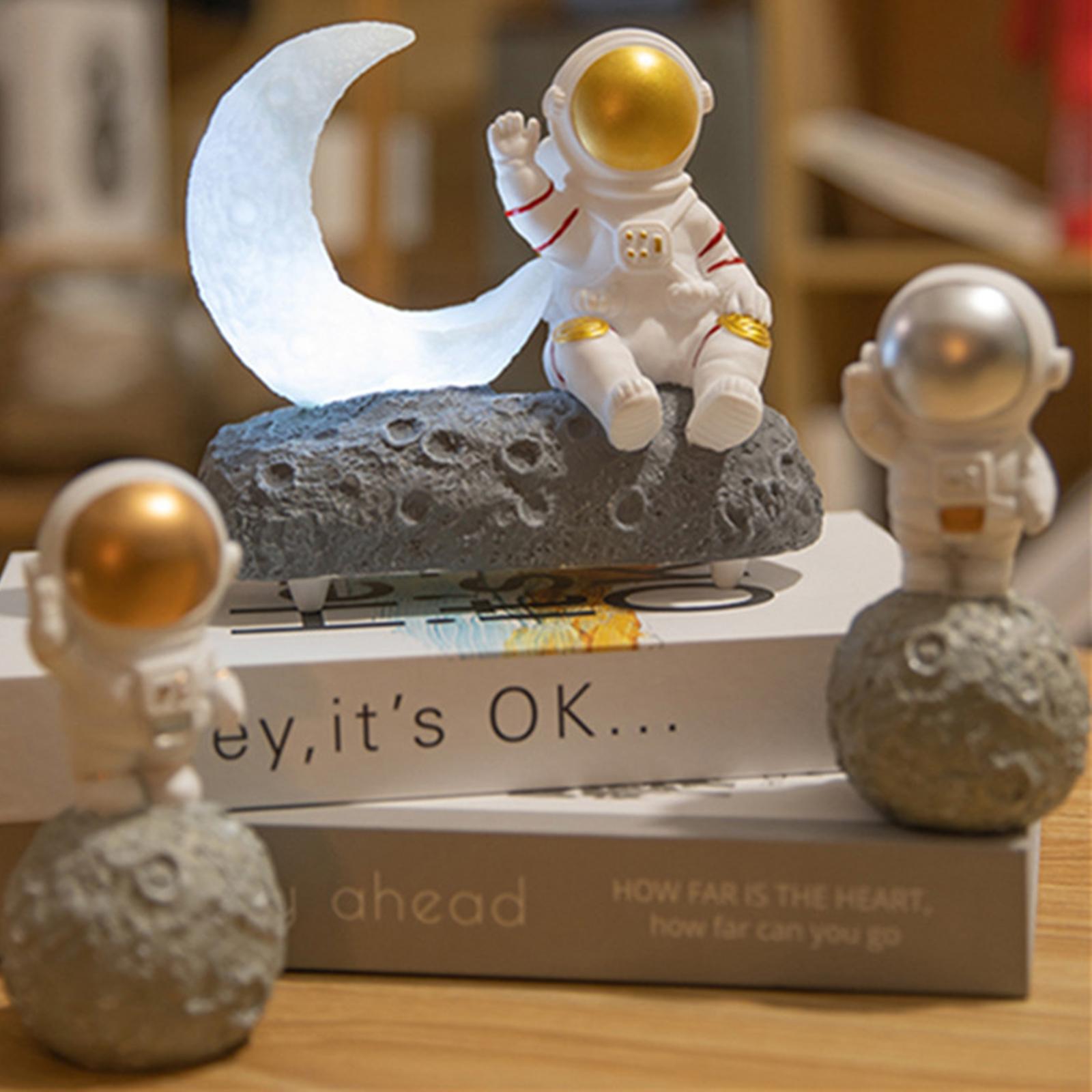 Moon Light Astronaut Bluetooth Speaker with LED Lantern Stereo Sound FM Radio for Kids Girls Boys Birthday Bedroom Home Decoration Christmas