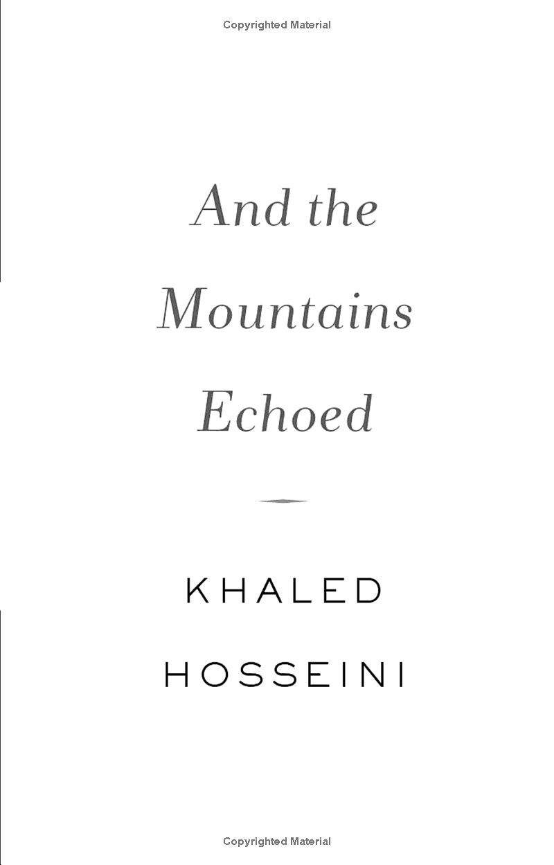 And The Mountains Echoed