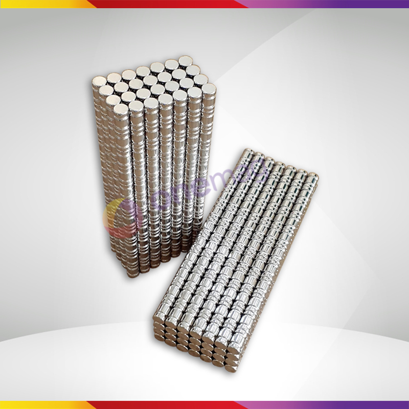 10 Viên nam châm đất hiếm 6x10mm 2 Rãnh mạ Niken lực từ N35 cực mạnh