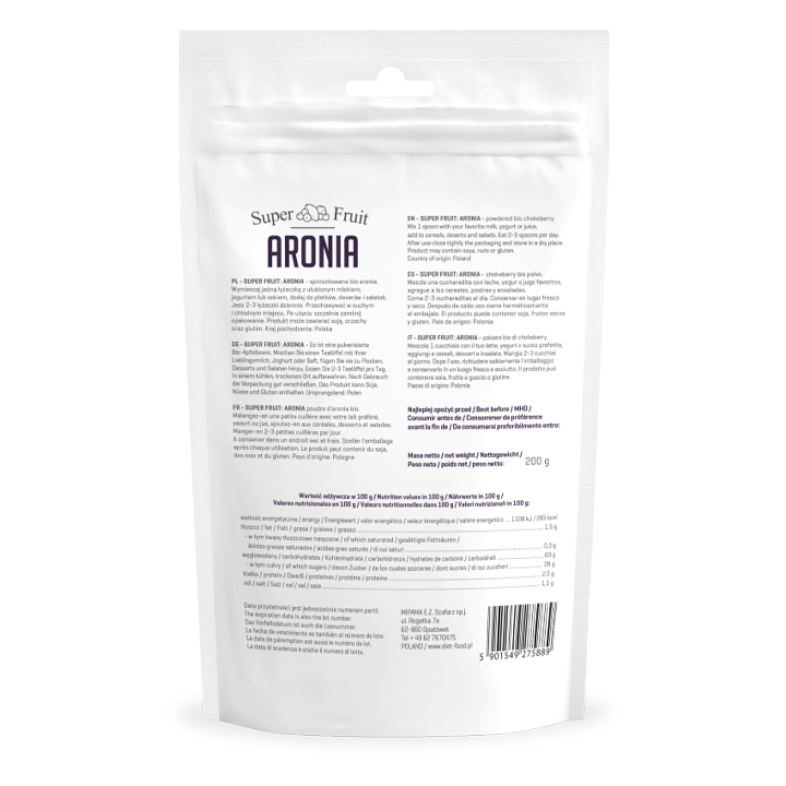 Bột Aronia hữu cơ 200g Diet Food Organic Aronia Powder