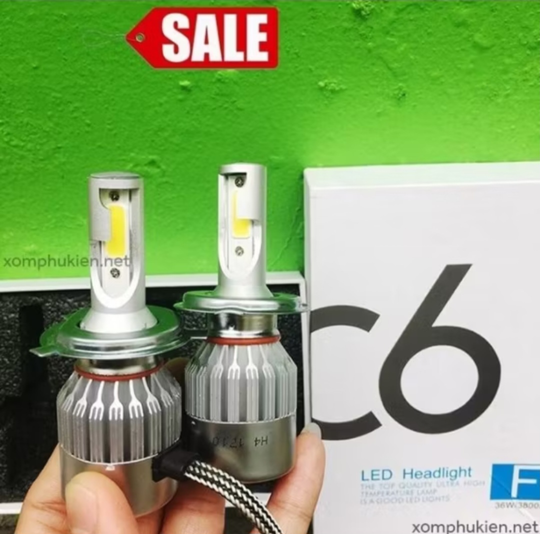 1 ĐÈN PHA LED C6 H4 SIÊU SÁNG LẮP XE MÁY ÔTÔ MẪU MỚI