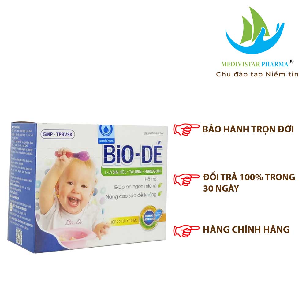 Combo 4 Hộp Siro BIODÉ Dành Cho Trẻ Biếng Ăn Giúp Kích Thích Ăn Ngon, Bổ Máu Và Tăng Cường Sức Đề Kháng, Tiêu Hóa Khỏe 20 Túi/Hộp