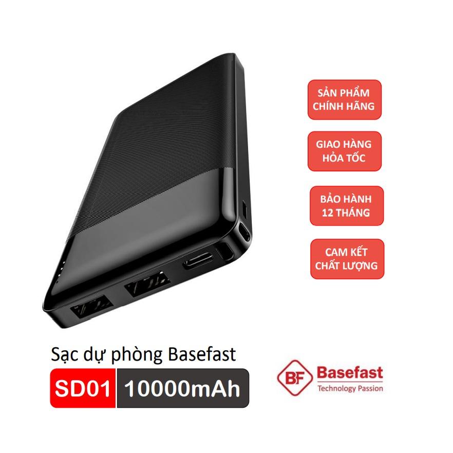 Sạc dự phòng Chính Hãng Basefast SD01 - Pin dung lượng 10000mAh , 20000mAh sạc nhanh cho Smartphone - Hàng Chính Hãng