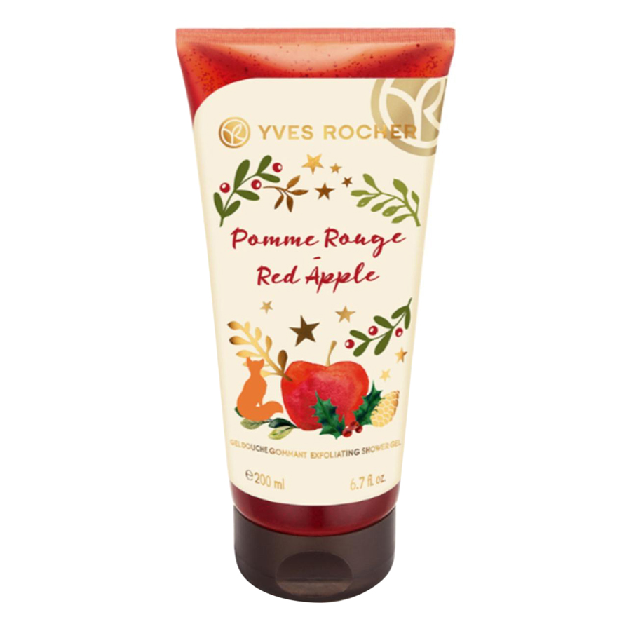 Gel Tắm Làm Sạch Tế Bào Chết Yves Rocher Pomme Rouge Red Apple Exfoliating Shower Gel 200ml