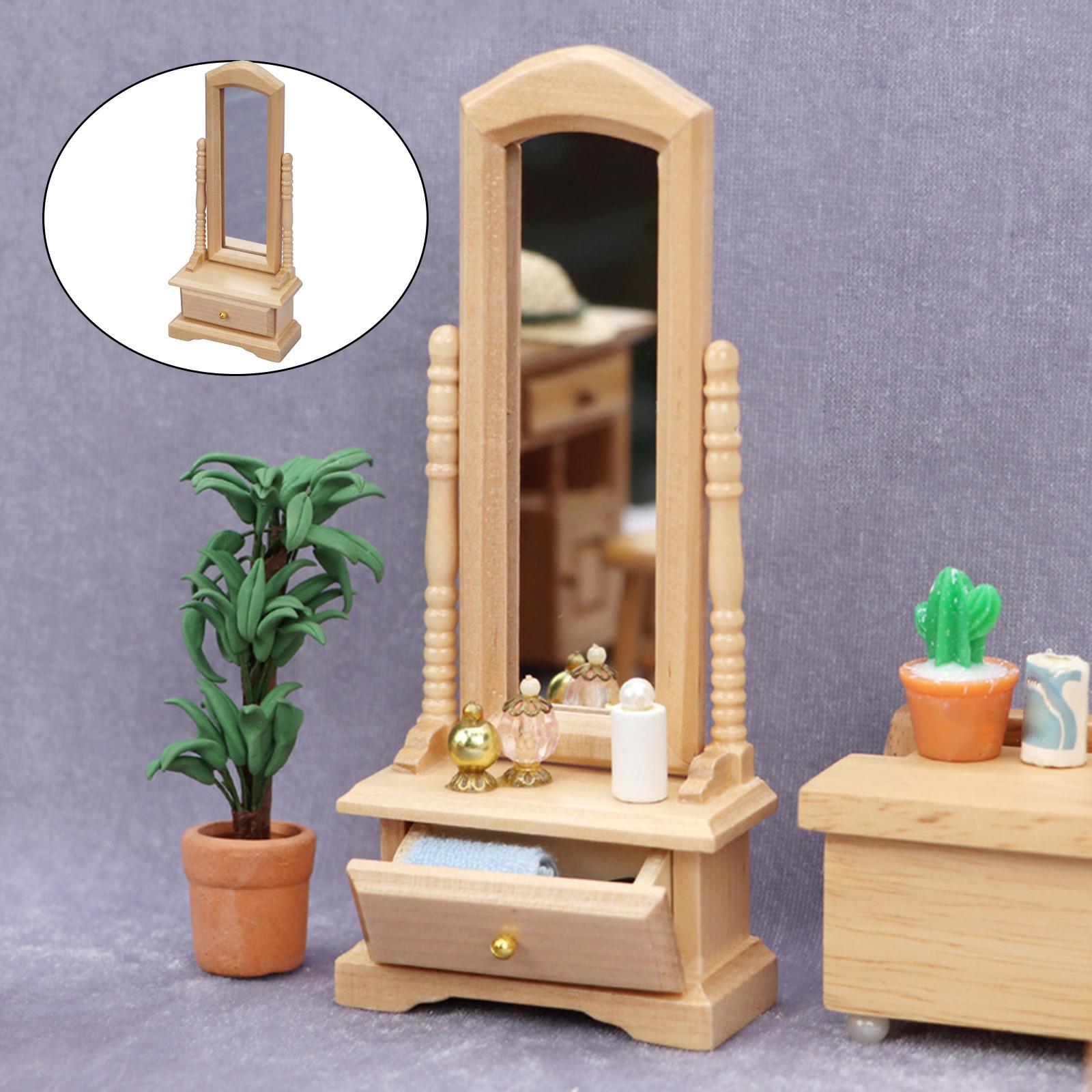1:12 Dollhouse Miniature  Mirror Bedroom Furniture Toys for Girls