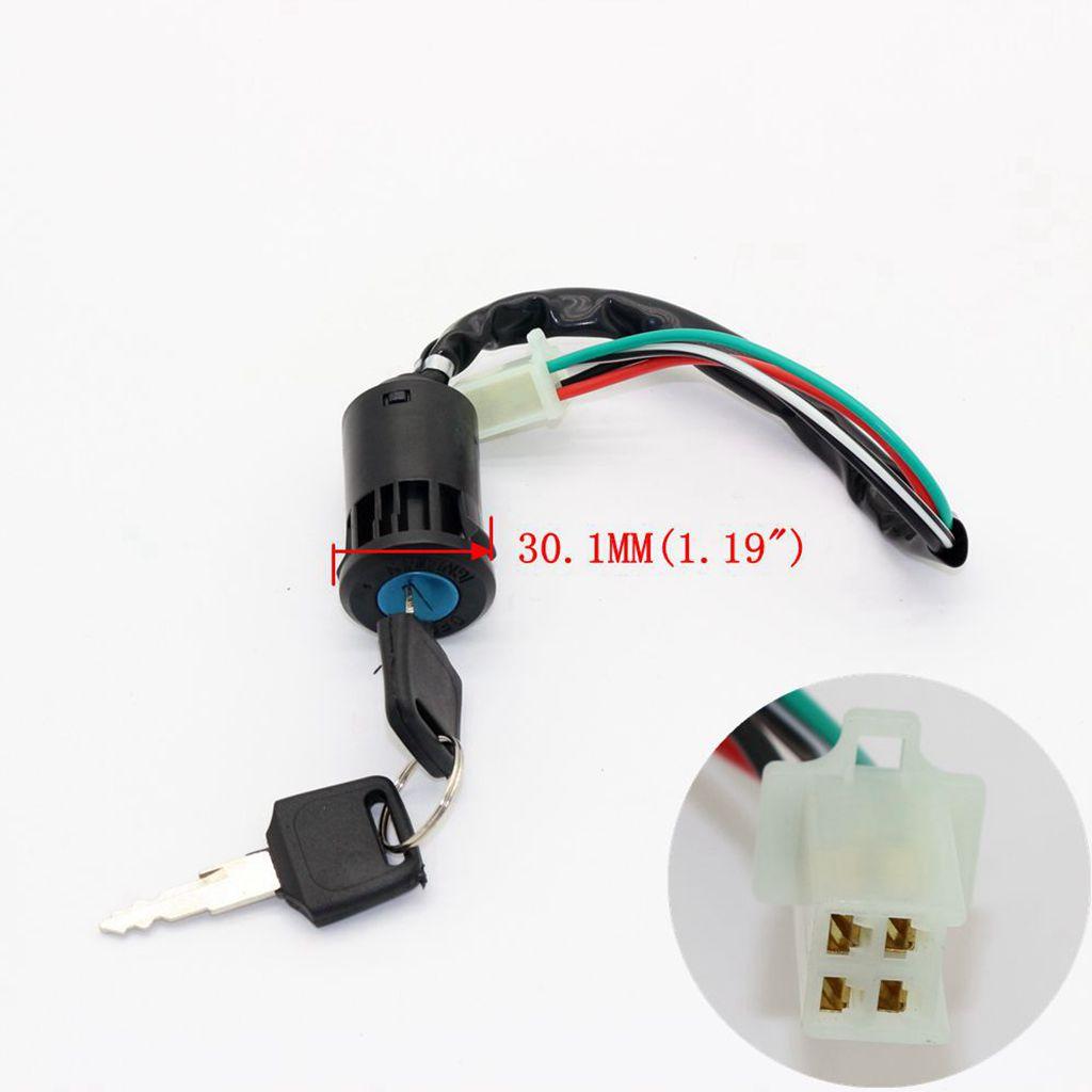 2X Ignition Switch with 4 Wire Ignition Lock, 2 Keys for 50/110/125 / 250cc ATV