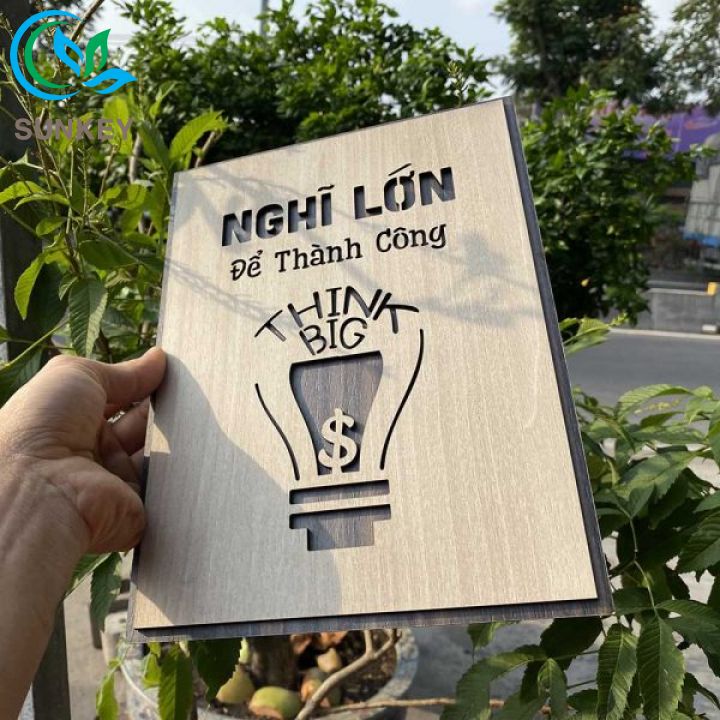 Tranh Treo Tường Trang Trí Decor - Tranh Động Lực Slogan - Nghĩ Lớn Để Thành Công - Trang Trí Nhà Cửa, Văn Phòng Làm Việc, Tạo Động Lực