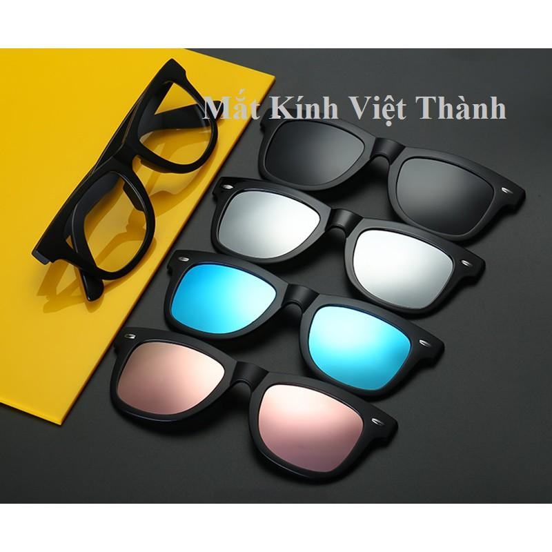 Kính 6 in 1 vuông vừa kính râm cận kính mát cận đẹp kính 5 in 1