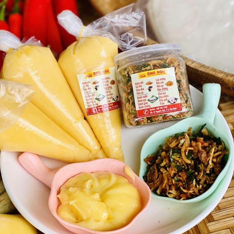 Combo Bơ Vàng Vs Muối Tôm Hành Phi - Tặng 70g Bánh Tráng Tôm Phơi Sương