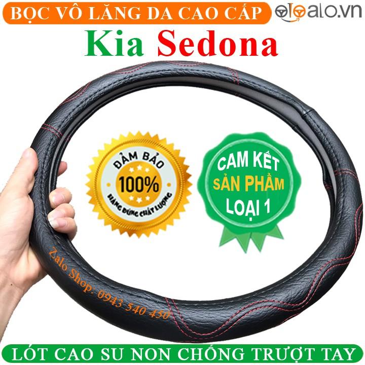 Bọc Vô Lăng Da dành cho Xe Kia Sedona Lót Cao Su Non Cao Cấp Chống Trượt Tay