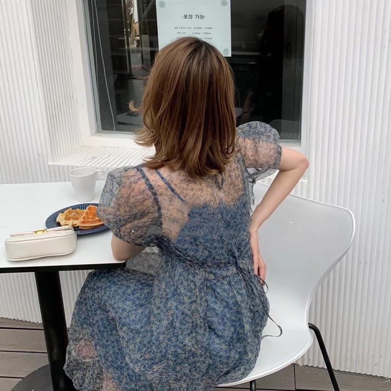 Váy hoa nhí voan lụa 2 lớp