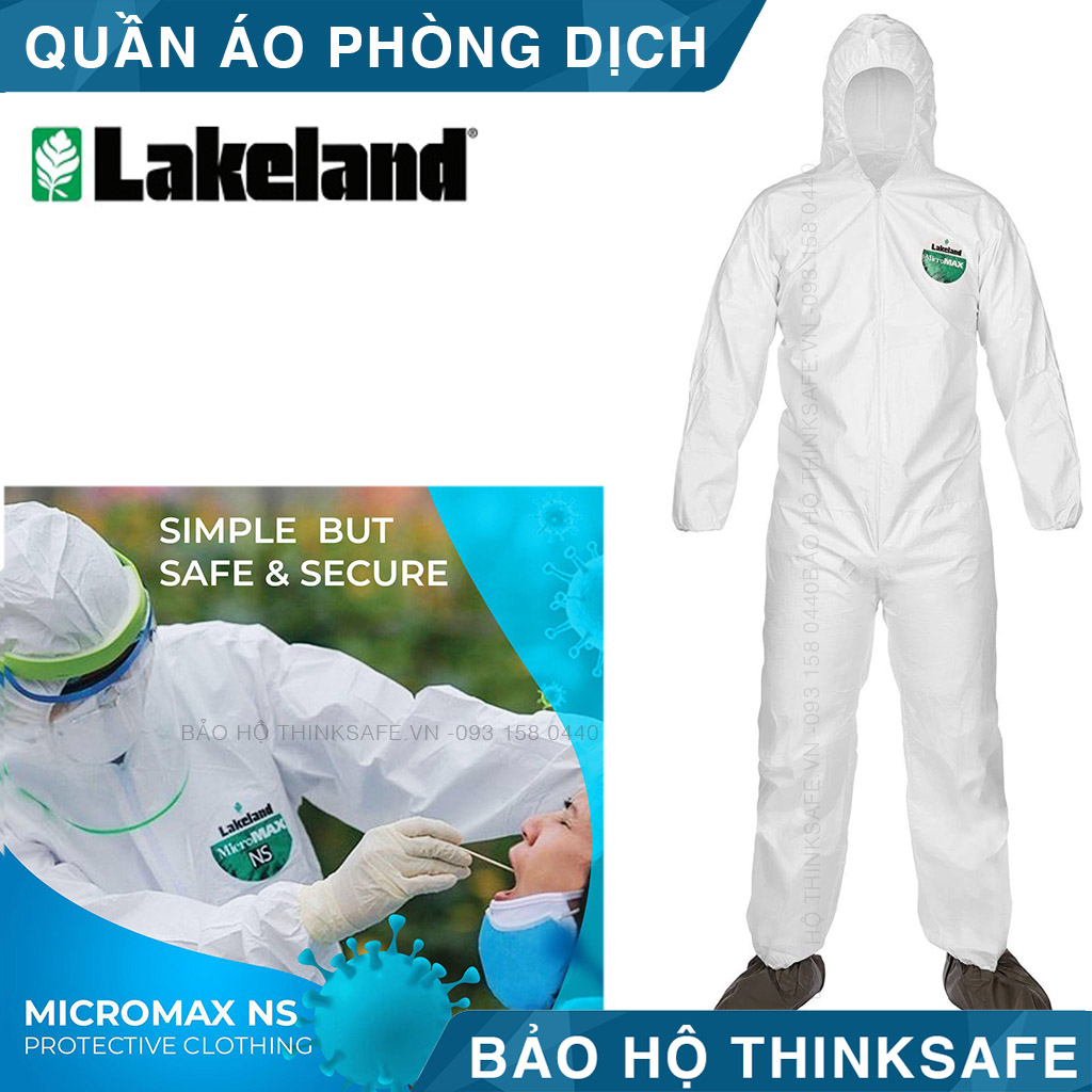 Quần áo phòng dịch phòng độc cho tuyến đầu Lakeland EMN428 chuyên dùng phòng dịch cho các nhân viên khu cách ly - đi máy bay